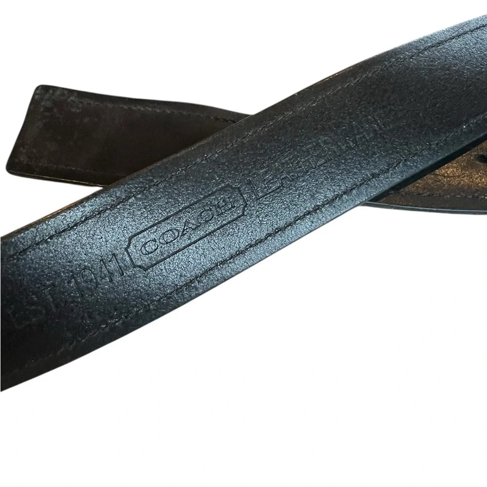 Vintage Coach Black Genuine Leather Unisex Classic Wide Belt